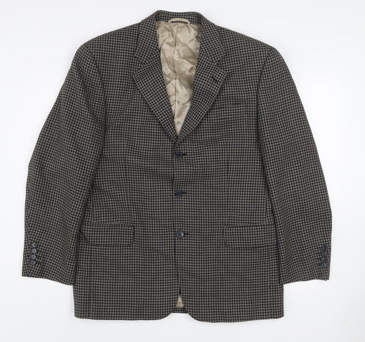 Daniel Grahame Men's Brown Check Wool Blend Blazer Jacket Size 40R