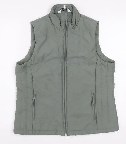 TIGI WEAR Womens Green Quilted Zip Bodywarmer Gilet Size 10/12