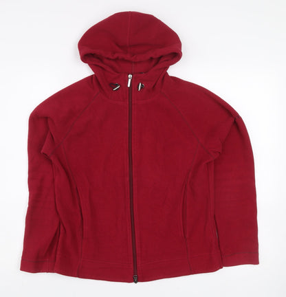 Ellesse Women's Red Fleece Hooded Full Zip Jacket Size 12