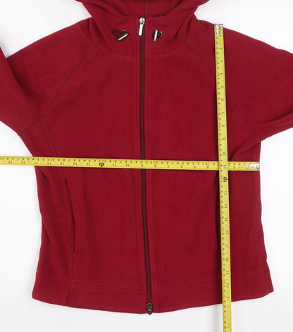 Ellesse Women's Red Fleece Hooded Full Zip Jacket Size 12