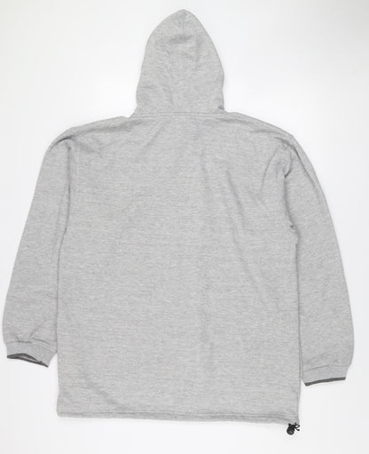 Oxyzone Men's Grey Hoodie L Pullover Fleece Graphic Tribal Print