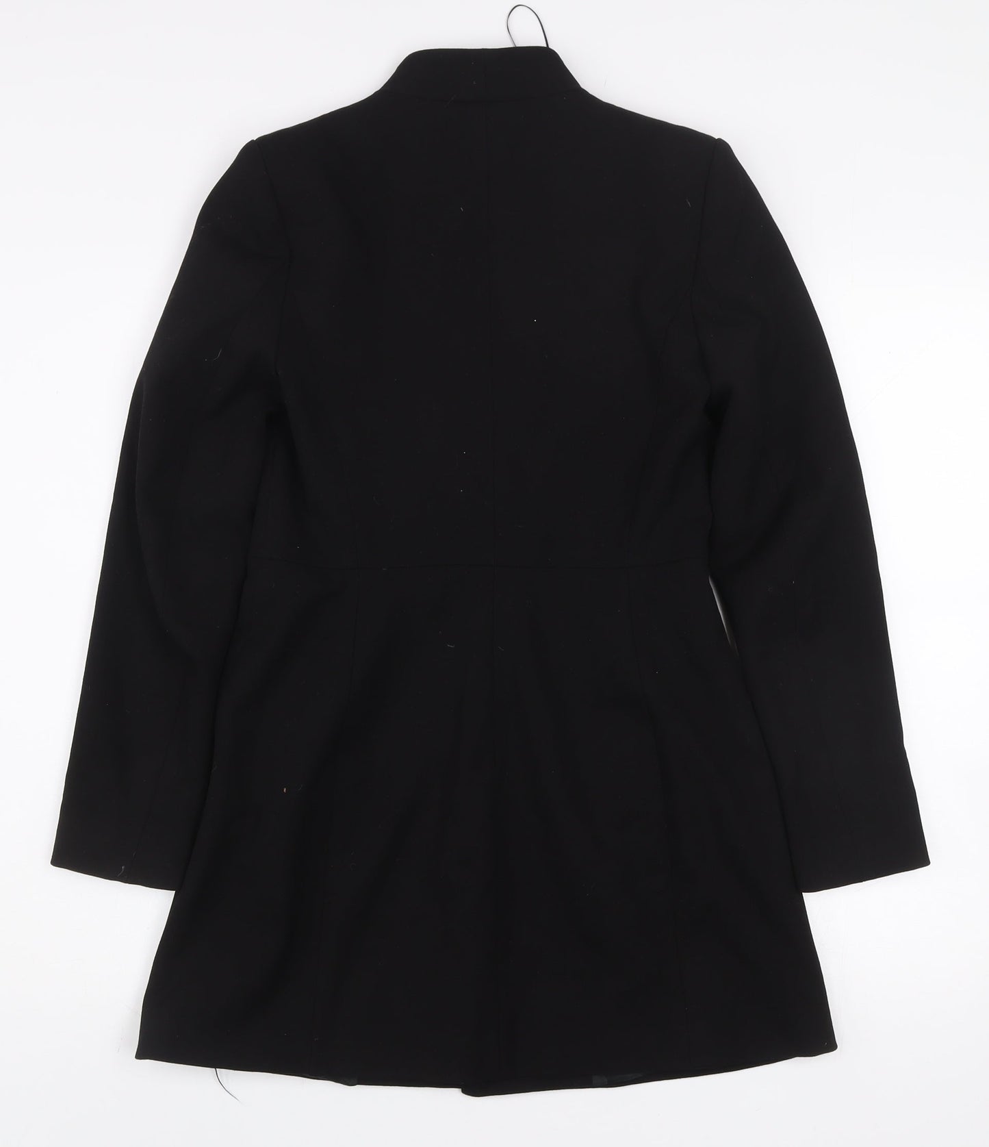 Zara Women Black Shawl Collar Longline Blazer Jacket S