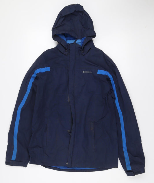 Mountain Warehouse Boys Blue Hooded Waterproof Parka Jacket 13 Years