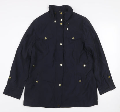 Classic Womens Blue Size 12 Anorak Jacket Water Resistant Polyester
