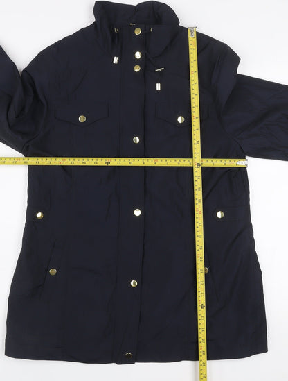 Classic Womens Blue Size 12 Anorak Jacket Water Resistant Polyester