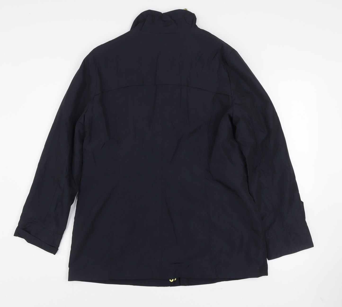 Classic Womens Blue Size 12 Anorak Jacket Water Resistant Polyester
