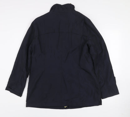 Classic Womens Blue Size 12 Anorak Jacket Water Resistant Polyester