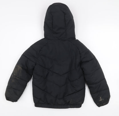 Nike Boys Black Hooded Puffer Jacket 6 Years Winter Coat