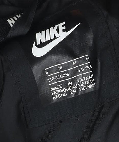 Nike Boys Black Hooded Puffer Jacket 6 Years Winter Coat