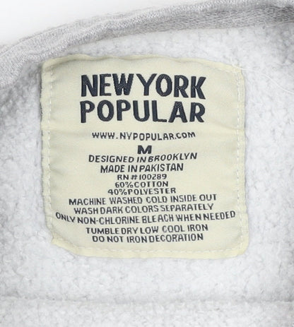 New York Popular Men's Grey Crew Neck Pullover Sweatshirt M
