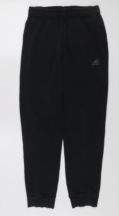 Adidas Women Black L Jogger Sweatpants Elastic Waist Pockets