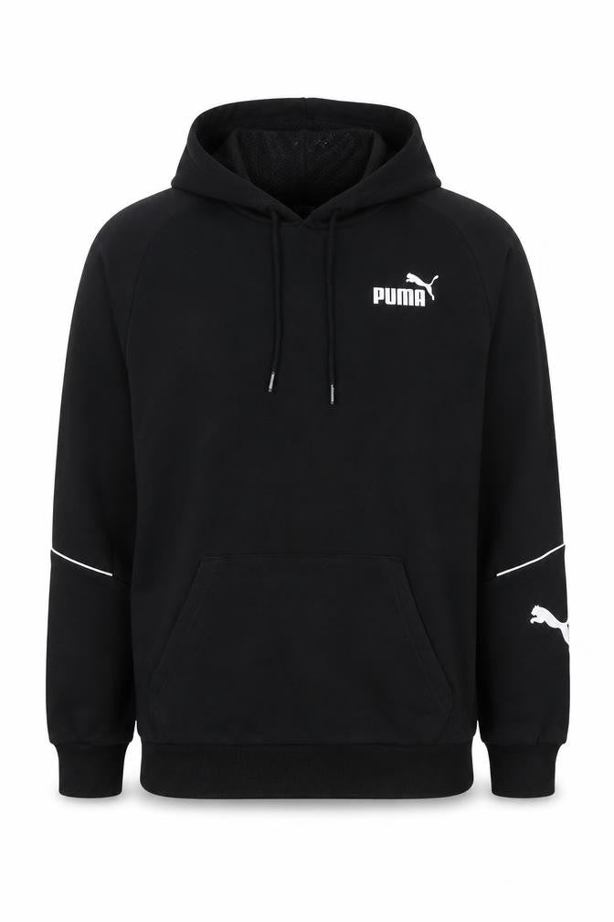 Mens UK Size S PUMA Black Pullover Hoodie