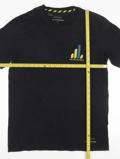 Paul Smith Men’s Black Factory Records Cotton Crew Neck T-Shirt M