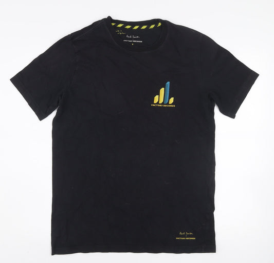 Paul Smith Men’s Black Factory Records Cotton Crew Neck T-Shirt M