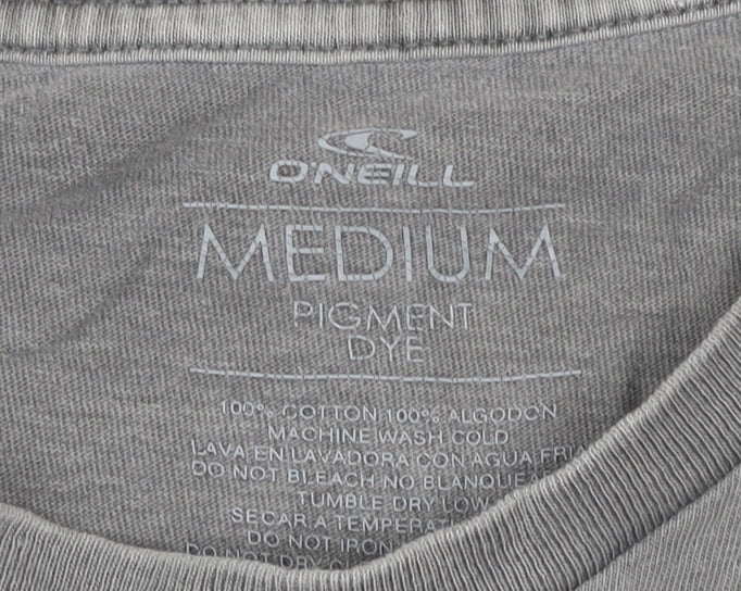 O'Neill Men Grey Cotton Crew Neck Short Sleeve Pocket T-Shirt Medium
