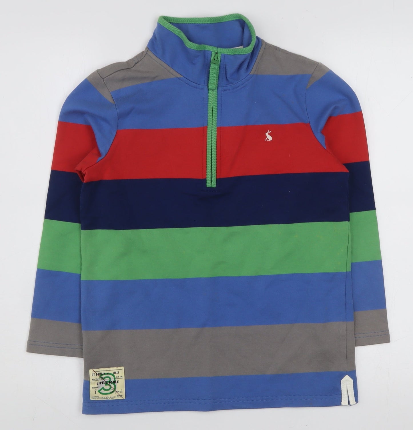Joules Boys Multicoloured 9-10 Years 1/4 Zip Striped Hoodie