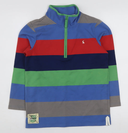 Joules Boys Multicoloured 9-10 Years 1/4 Zip Striped Hoodie