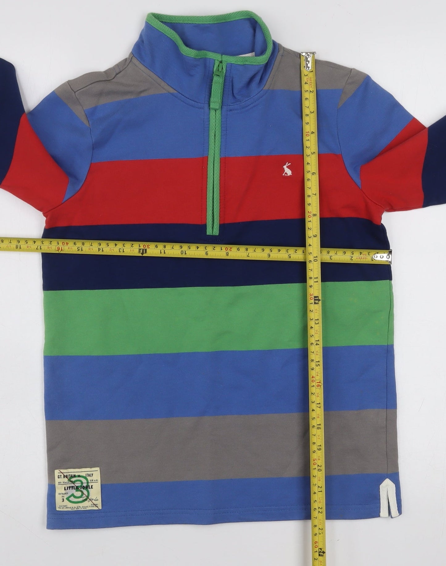 Joules Boys Multicoloured 9-10 Years 1/4 Zip Striped Hoodie