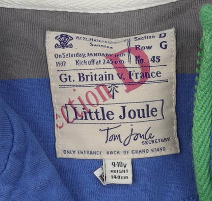 Joules Boys Multicoloured 9-10 Years 1/4 Zip Striped Hoodie