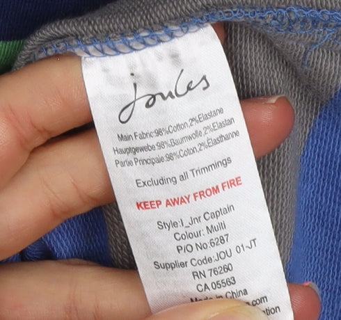 Joules Boys Multicoloured 9-10 Years 1/4 Zip Striped Hoodie