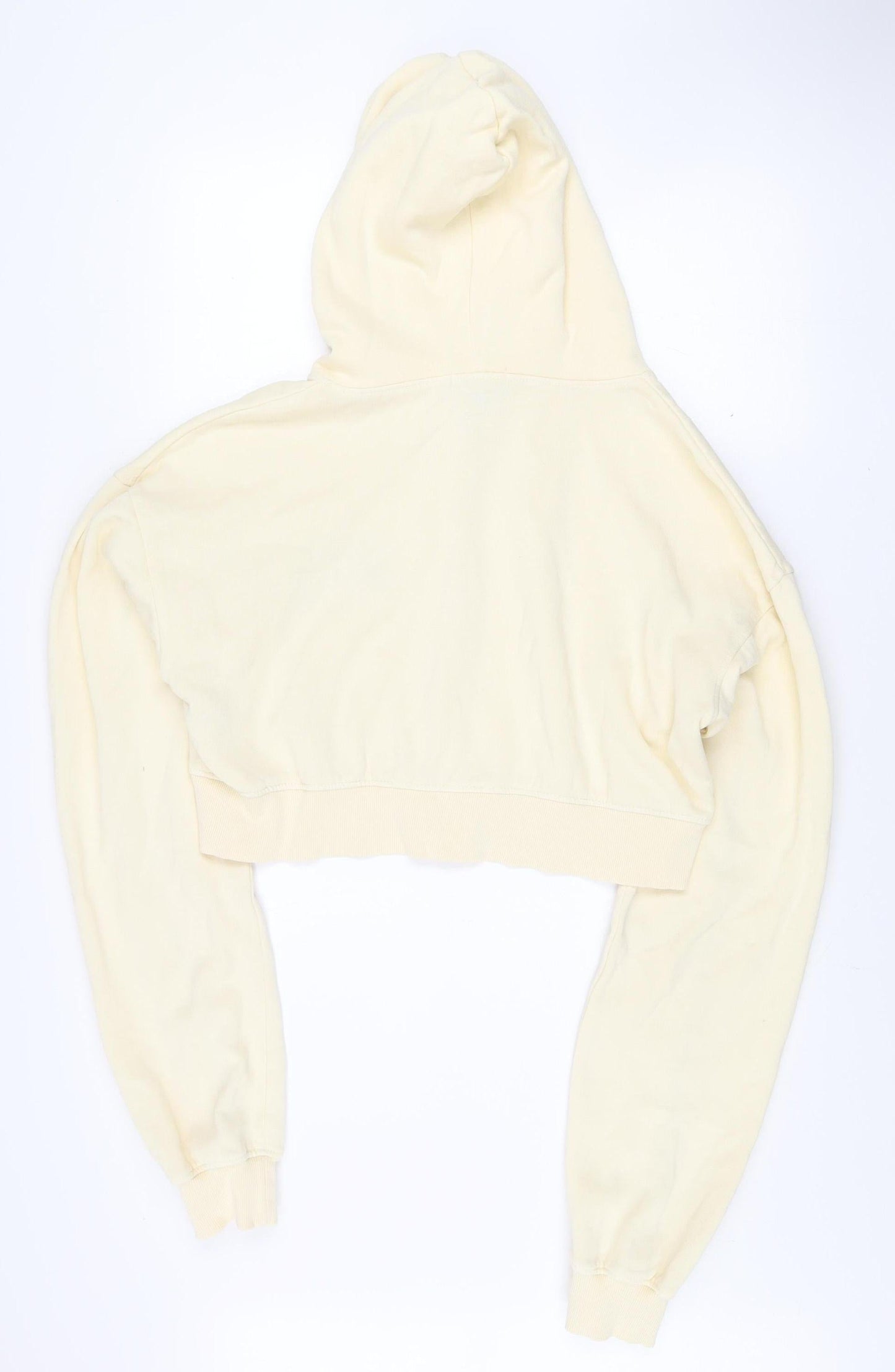 PrettyLittleThing Unisex Beige Full Zip Hoodie M Apres Ski Embroidered