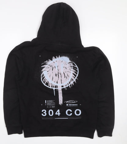 304 Men's Black Pullover Hoodie XS Graphic Logo Streetwear