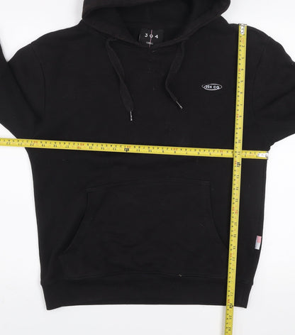 304 Men's Black Pullover Hoodie XS Graphic Logo Streetwear