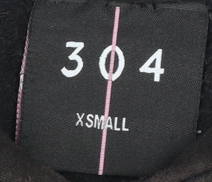 304 Men's Black Pullover Hoodie XS Graphic Logo Streetwear