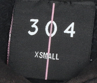 304 Men's Black Pullover Hoodie XS Graphic Logo Streetwear
