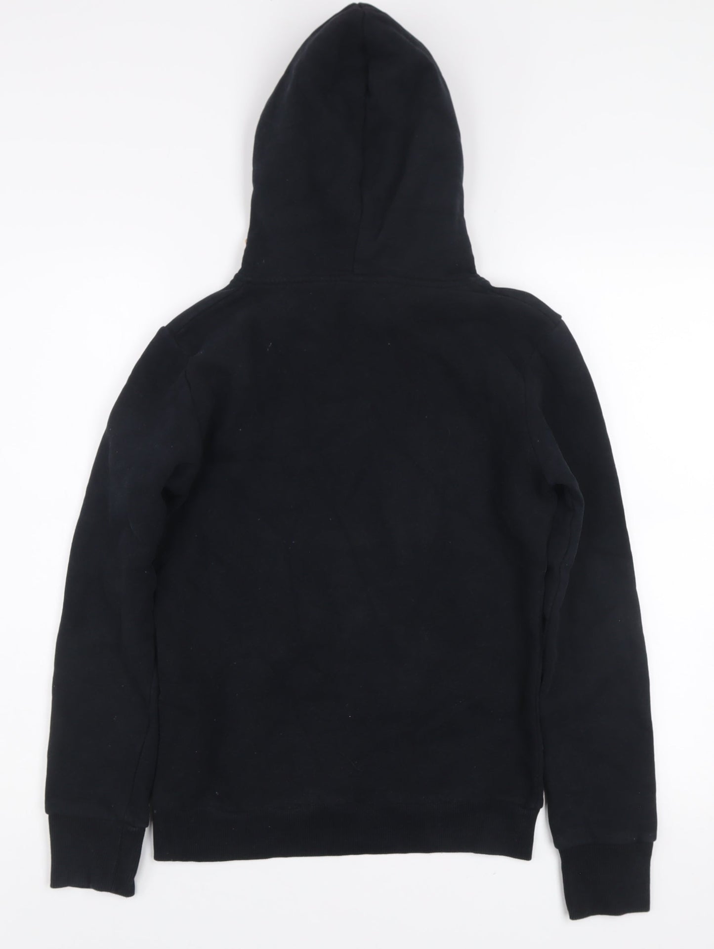 Superdry Women's Black Hoodie Size 8 Pullover Fleece Logo