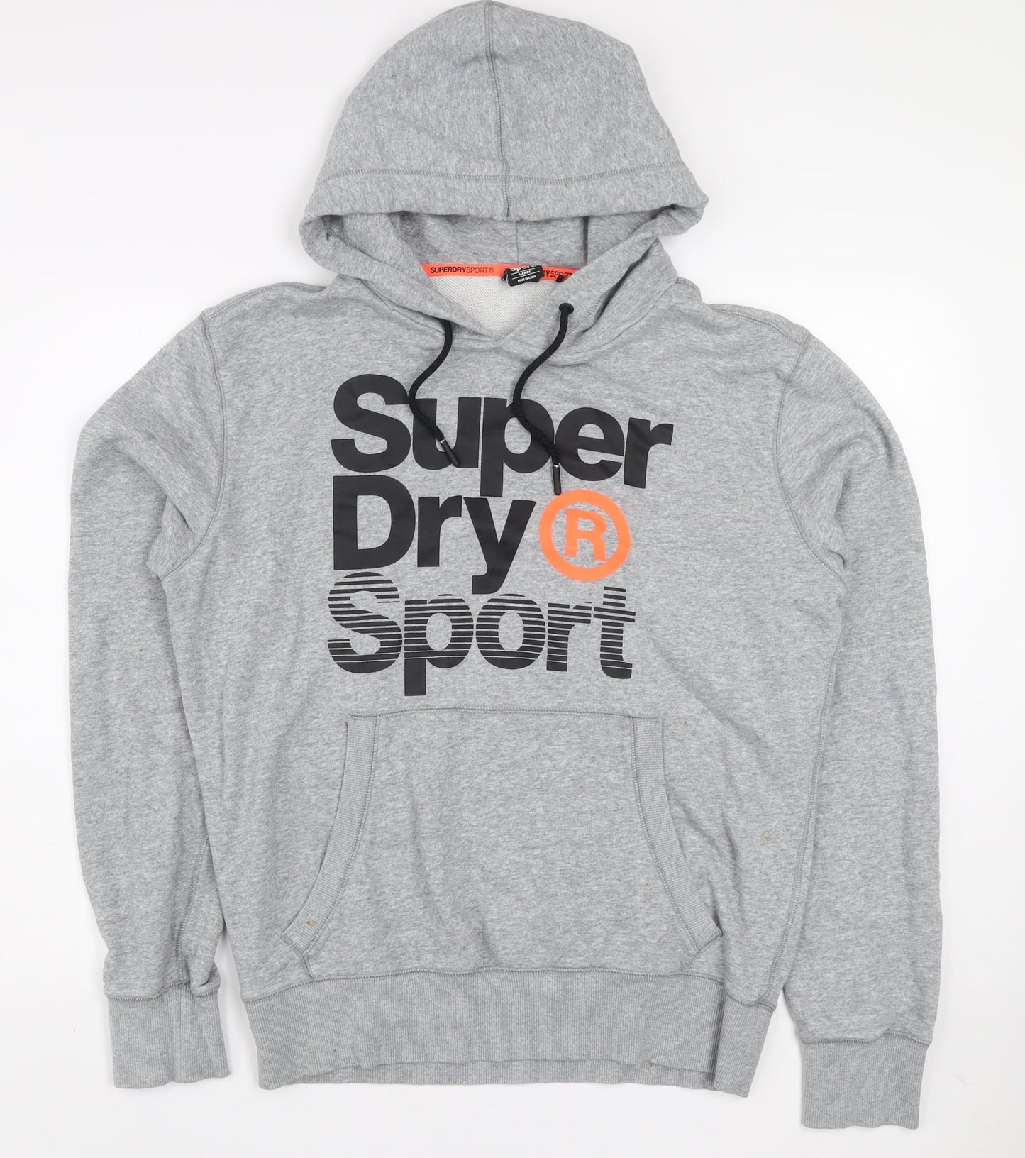 Superdry Mens Grey Sport Pullover Hoodie Size L