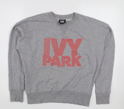 Ivy Park Women’s Grey Logo Crew Neck Pullover Sweatshirt XS