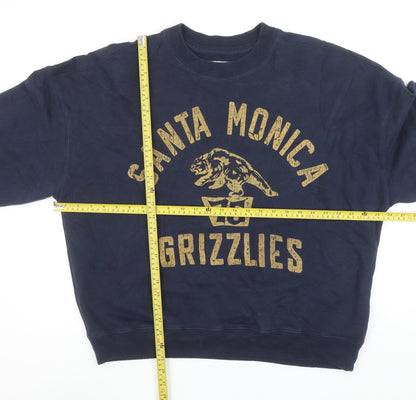 Hollister Womens Navy Blue Santa Monica Grizzlies Pullover Sweatshirt L