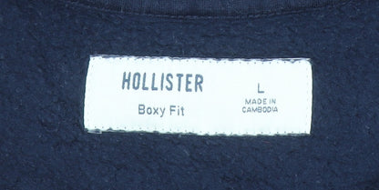 Hollister Womens Navy Blue Santa Monica Grizzlies Pullover Sweatshirt L