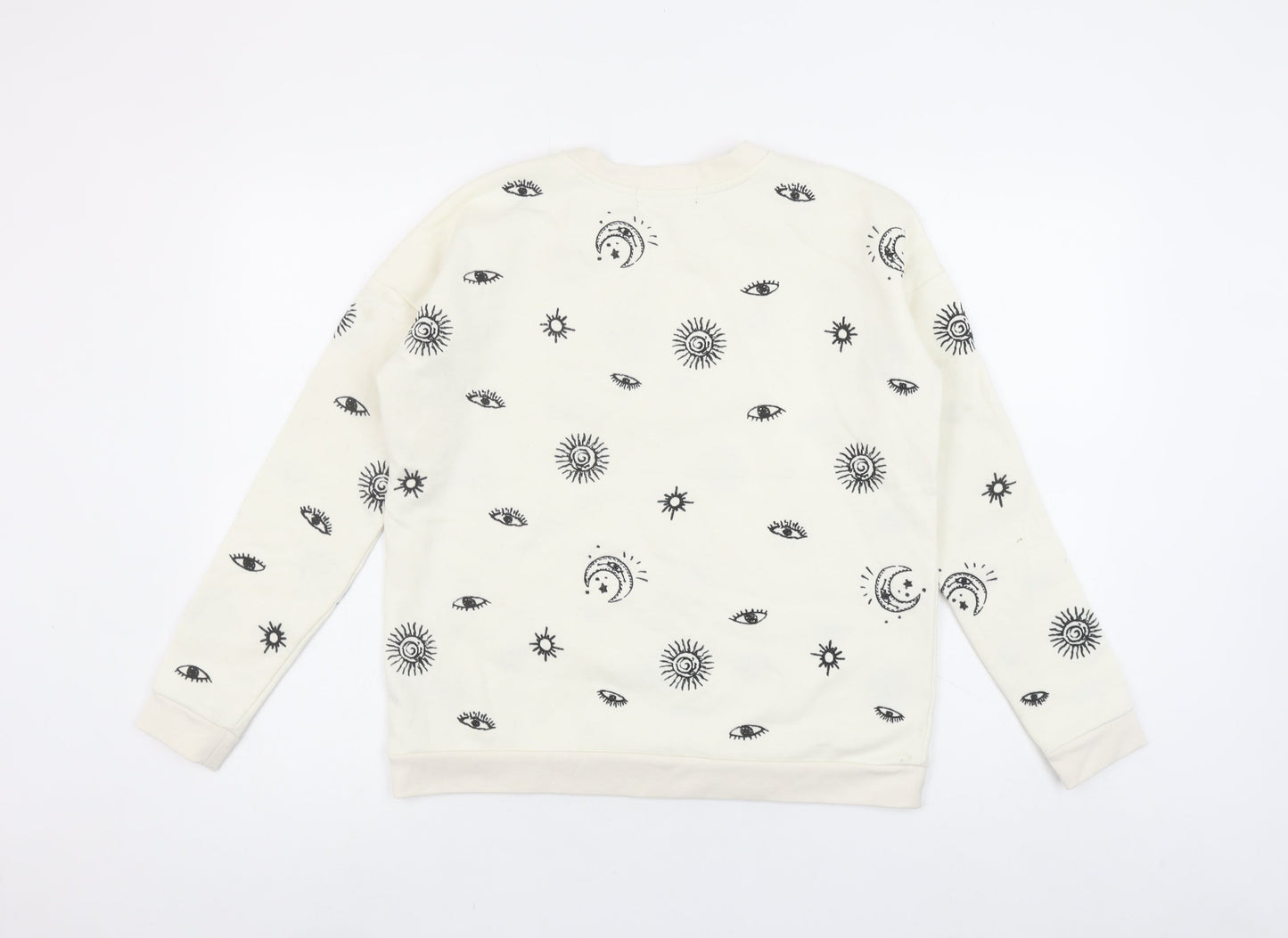 Max Jeans Womens Beige Celestial Print Pullover Sweatshirt XS