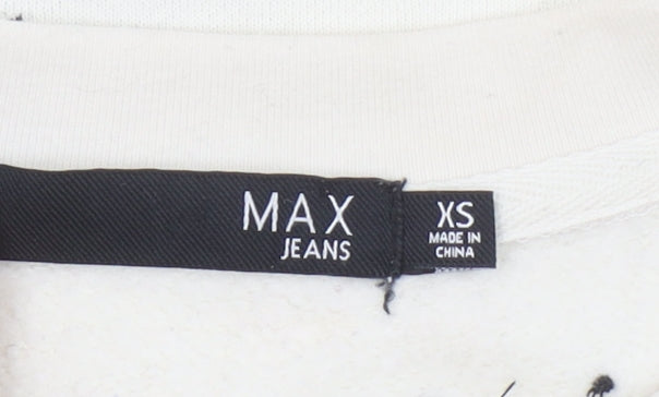 Max Jeans Womens Beige Celestial Print Pullover Sweatshirt XS
