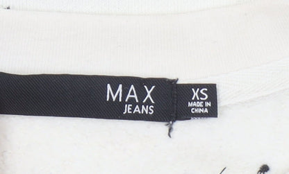 Max Jeans Womens Beige Celestial Print Pullover Sweatshirt XS