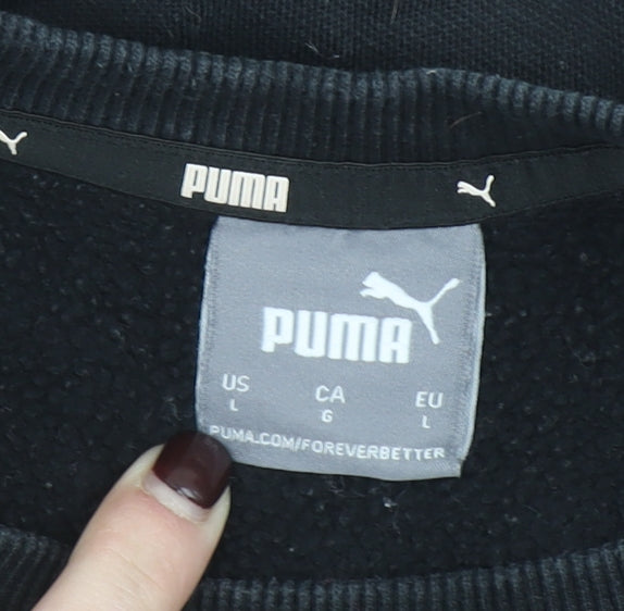 Puma Womens Black Large Crew Neck Pullover Sweatshirt