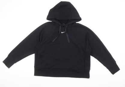 Nike Women’s Black Dri-FIT Pullover Hoodie Medium Logo Just Do It