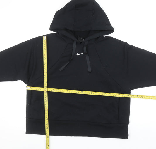 Nike Women’s Black Dri-FIT Pullover Hoodie Medium Logo Just Do It