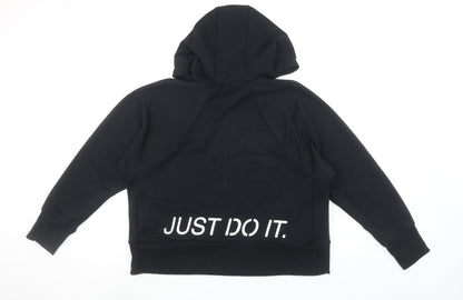 Nike Women’s Black Dri-FIT Pullover Hoodie Medium Logo Just Do It