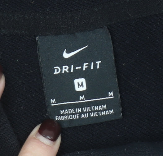 Nike Women’s Black Dri-FIT Pullover Hoodie Medium Logo Just Do It