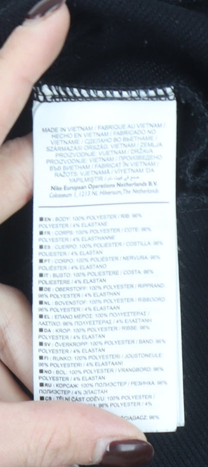 Nike Women’s Black Dri-FIT Pullover Hoodie Medium Logo Just Do It