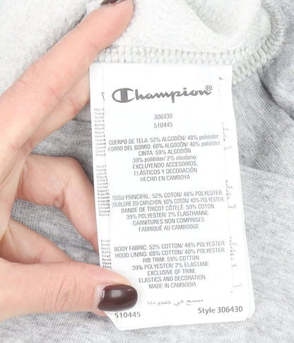 Champion Girls Grey Full Zip Hoodie Size 7-8 Years Sports Style