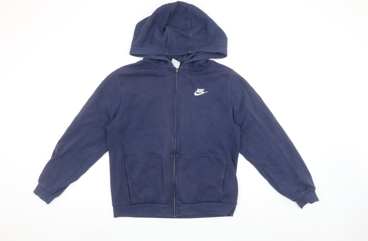 Nike Boys Blue Full Zip Hoodie XL 15-16 Years Cotton Blend Casual