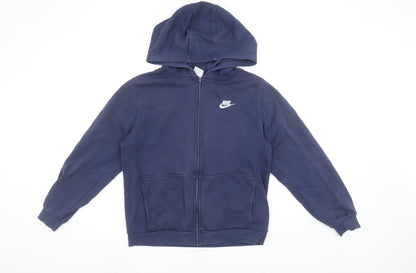 Nike Boys Blue Full Zip Hoodie XL 15-16 Years Cotton Blend Casual