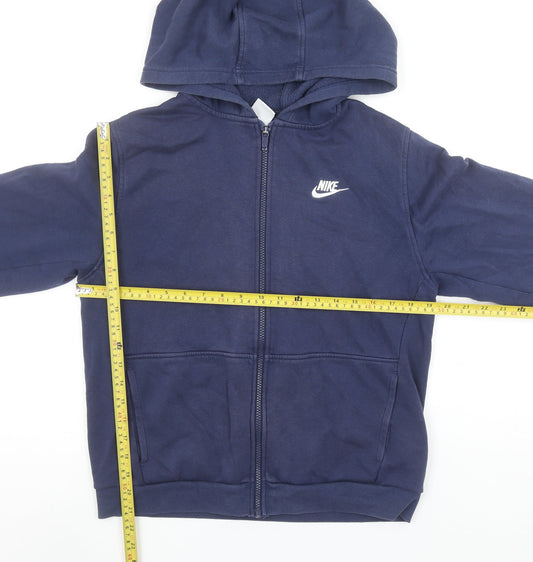 Nike Boys Blue Full Zip Hoodie XL 15-16 Years Cotton Blend Casual