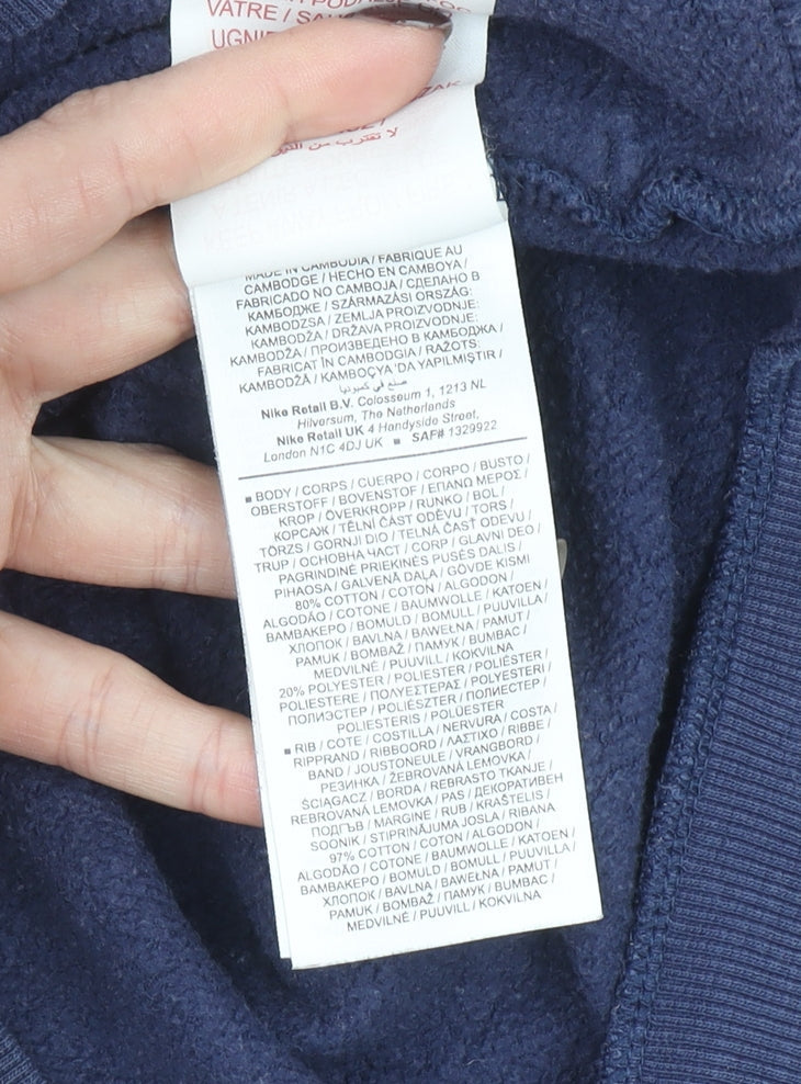 Nike Boys Blue Full Zip Hoodie XL 15-16 Years Cotton Blend Casual