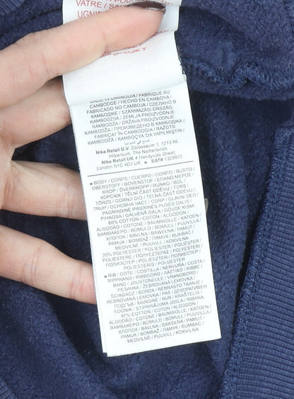 Nike Boys Blue Full Zip Hoodie XL 15-16 Years Cotton Blend Casual