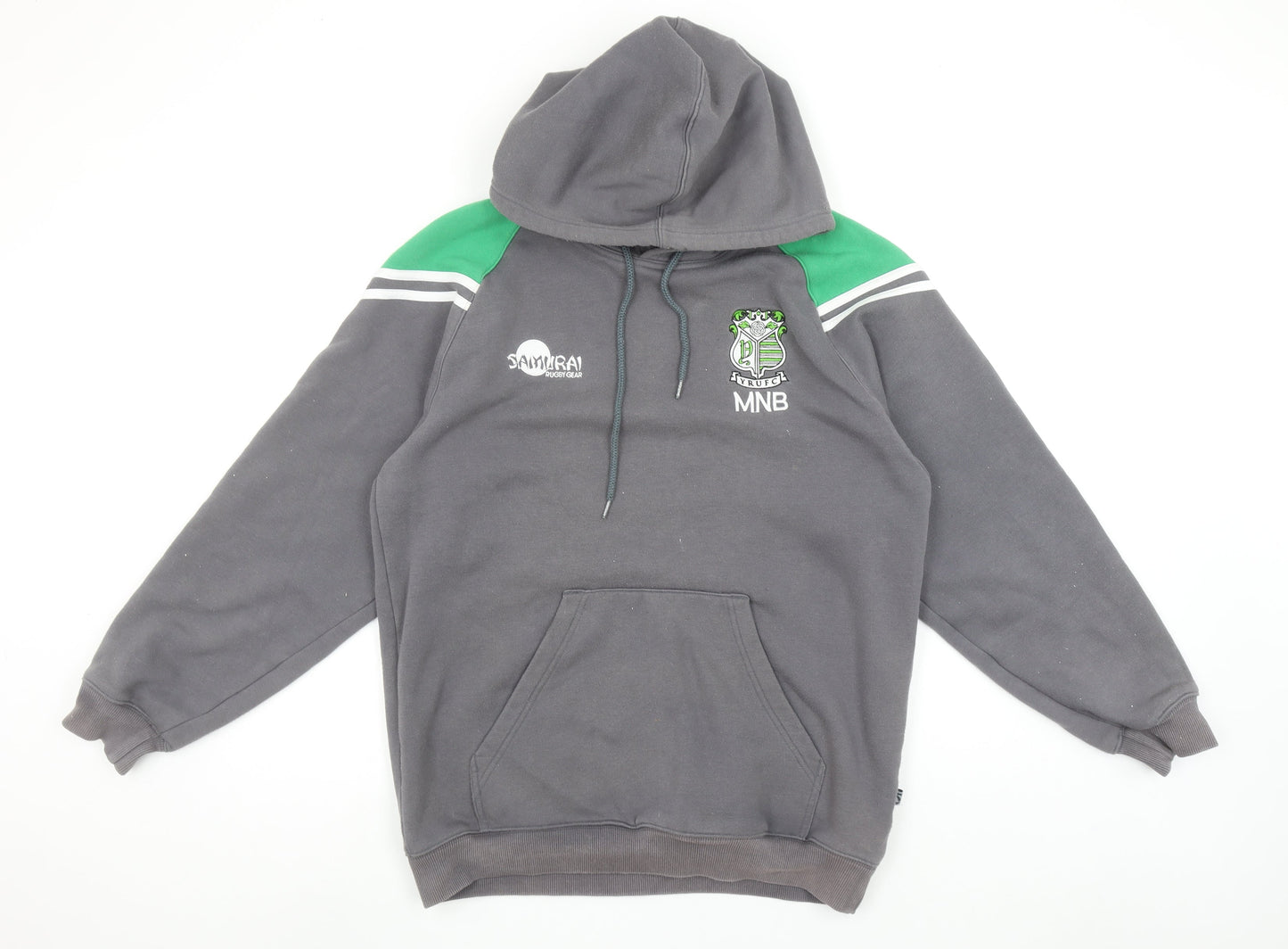 Samurai Sportswear Men's Grey Pullover Hoodie Size M Rugby Embroidered Logo